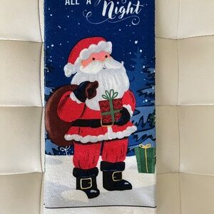 Kitchen Towel Christmas Santa Holiday Print NWT
